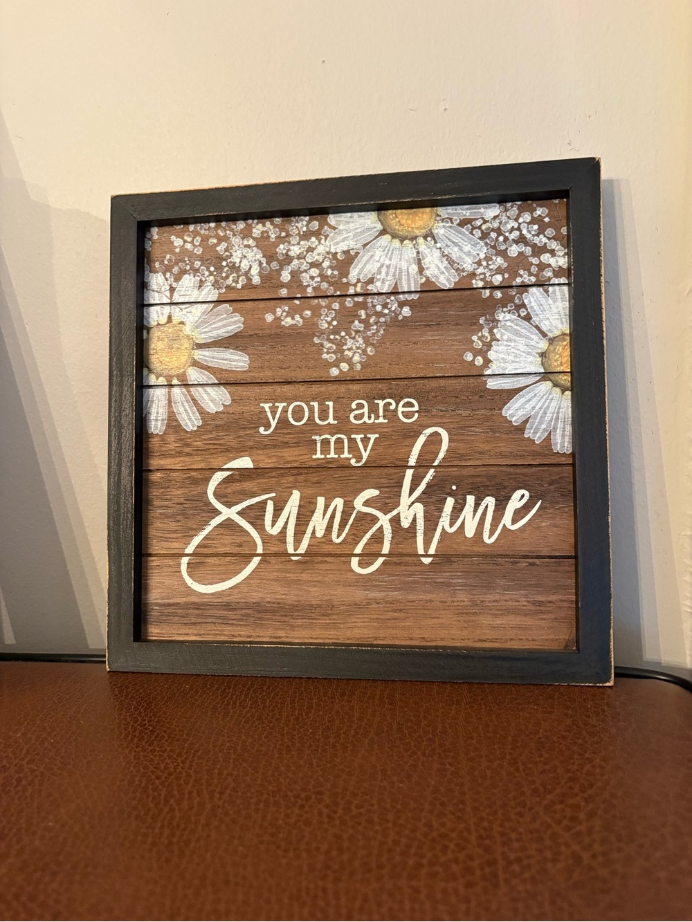 You Are My Sunshine Framed Wall Sign - Brown, White, Yellow
